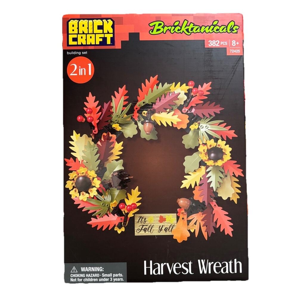 BRICKCRAFT 2 In 1 HARVEST WREATH Garland 382 Pcs Building Kit Bricktanicals NEW